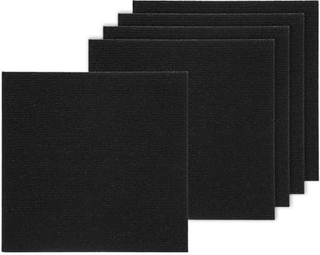 sourcing map 5Pcs Self-Adhesive Carpet Tiles, 30 x 30cm Non Slip Self Adhesive Carpet Squares DIY Floor Rug Tile for Bedroom, Living Room, Kitchen, Dining Room, Black