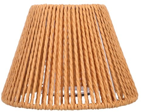 Ciieeo Abat-Jour En Corde Tressée Main Forme Cône 6.10X4.33X3.35In Suspension Plafonnier Lampe De Table Salon Chambre Bureau Hôtel Éclairage Doux