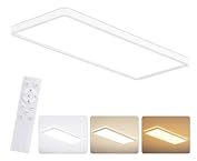 MOONSEA Plafon LED Techo Rectangular, 32W LED Lámpara de techo Regulable, 3000K-6500K, Plafon con mando para salón, dormitorio, habitación infantil y cocina, 58 x 22 cm, Blanco