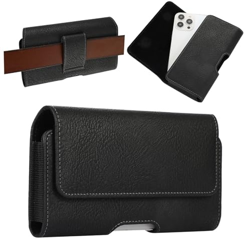 Etui de Ceinture Pochette Telephone Holster Homme avec Fermeture Magnétique, Sac de Taille Telephone Portable pour Ceinture Sacoche Homme en Cuir Housse Coque Holster pour iPhone 17 16 15 14 13 12 XR