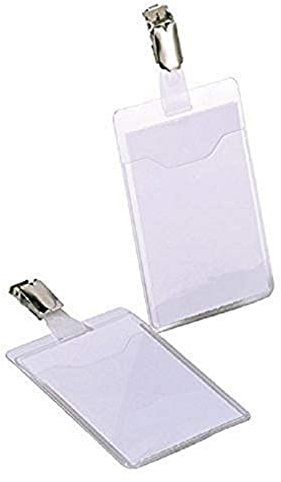 Durable Namensschild (mit Clip, 90 x 60 mm, Kunststoff) Packung à 25 Stück, transparent, 810719