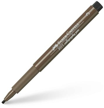 Faber-Castell 167577 - Tuschestift Pitt artist pen Callygraphy, Farbe 177, walnussbraun