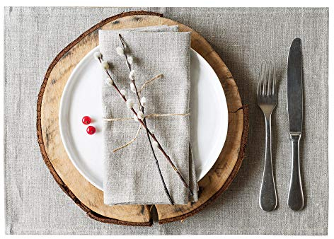 4 Tovagliette lino - tovagliette americane lino - tovagliette colazione - tovagliette americane stoffa - tovagliette americane tessuto - tovagliette sottopiatto - naturale marrone