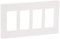 Lutron Claro 4 Gang Decorator/Rocker Wallplate, for Light Dimmers, Switches and Accessories, Snap-On Installation, No Visible Screws, Gloss, CW-4-WH, White
