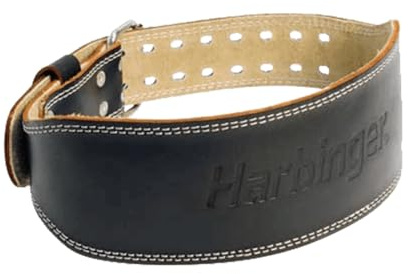 Harbinger Gewichthebergürtel, Gepolsterter Ledergürtel für Mehr Komfort Beim Krafttraining, Schwarz