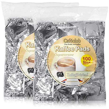 2x Cafeclub Entkoffeniert Kaffeepads Megabeutel je 100 stk. einzeln verpackt