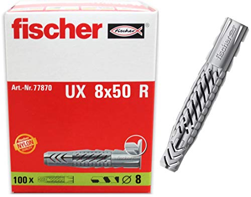 Fischer 077870 - Tassello nylon UX 8x50 R (confezione da 100pz.)