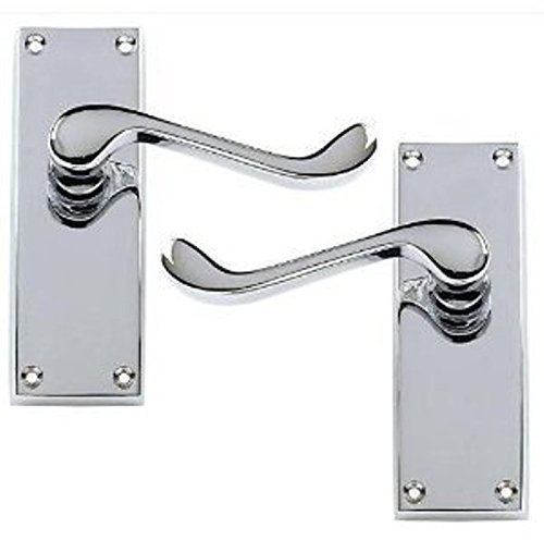 Victorian Scroll Door Handles Lever Latch - Polished Chrome 2006ZH