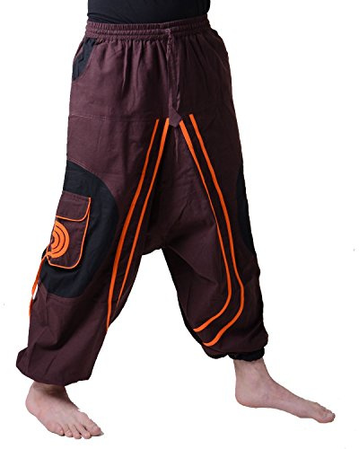 Kunst und Magie Herren Hippie Haremshose Baumwoll Goa Hose