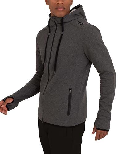 TCA Herren Revolution Hoodie - Sweatjacke mit Kapuze und Reißverschluss - Grau, M