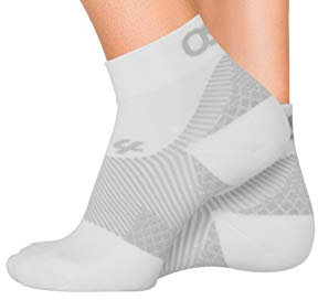 Orthosleeve FS4 Chaussettes orthopédiques pour fasciite plantaire, douleurs au talon et à la voûte plantaire, gonflement, fatigue du pied – XL Blanc