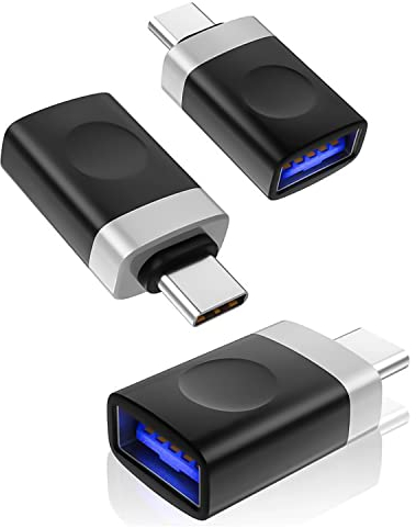 Basesailor Adaptador USB C a USB 3-Pack,Adaptador USB C Macho a USB A Hembra,Tipo C OTG Convertidor Carga Thunderbolt 3 para iPhone 16 16e 15,Mac,iPad,Pro Air 5 Mini,Samsung S23 S24 S25 Ultra,A54 A73