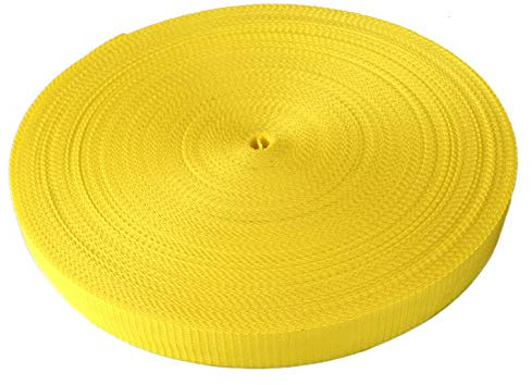 Schnoschi Gurtband Polypropylen 2 Meter lang – viele Verschiedene Breiten und Farben 10mm 15mm 20mm 25mm 30mm 40mm 50 mm (gelb, 10 mm)