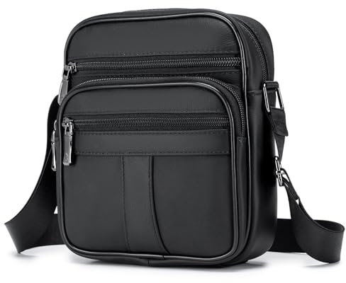 SPAHER Sacs Bandoulière Homme Sacoche en Cuir Petite Sacs à Main Homme Sac Porté Epaule Travers Sac Homme Bandouliere pour Affaires Sac Besace pour Les Loisirs