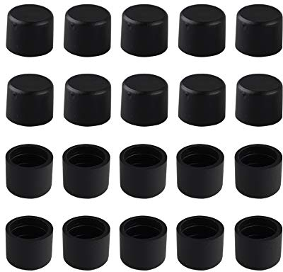 Futheda 20 x Kunststoff-RCA-Port-Stecker für Audio-Lotuskopf, Lotusblock-Stecker, Staubschutzkappe, schwarz