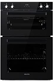 electriQ Electric Built In Double Oven - Black