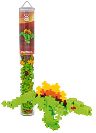 Plus-Plus 9604238 Kreativ-Bausteine Tube, Spinosaurus, Dinosaurier, Geniales Konstruktionsspielzeug, 100 Teile