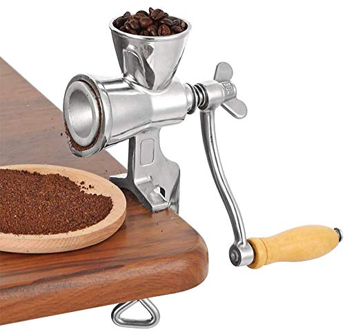 Moongiantgo Manual Grain Grinder Hand Crank Grain Mill Stainless Steel Home Kitchen Grinding Tool for Coffee Corn Rice Soybean Nut Wheat Spice Fodder (6cm/2.36inch Caliber)