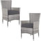 Casaria® Gartenstühle 2er Set Polyrattan Stapelbar mit Auflagen 160kg Belastbarkeit Wetterfest Outdoor Garten Terrasse Balkon Stapelstuhl Stuhl Sessel
