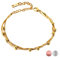 Kim Johanson Edelstahl Damen Armband *Dream* in Silber, Gold & Roségold | Armkette mit beweglichen Kugeln | Boho Schmuck | Verstellbar Inkl. Schmuckbeutel (Gold)