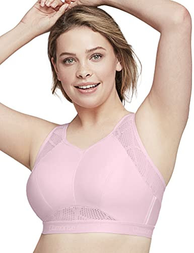 Glamorise Große Größen Plusgröße Atmungsaktiver Mesh-Sport-BH ohne Bügel Nr. 1068, Pink, 80D