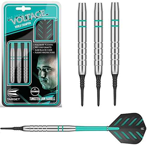 Target Rob Cross Silver Voltage Dartpfeile mit weicher Spitze, 18 g