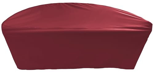 Premium Abdeckplane Sonneninsel Halbrund Ø B 205 x T 100 x H 75 cm Gartenmöbel Gartentisch Hülle Abdeckung Haube Schutzhülle Abdeckhaube 900 D, 500 g/m², 6.000 mm Wasserbeständigkeit Bordeaux