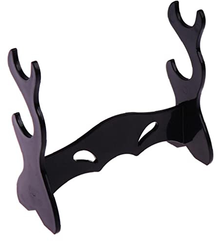 Froiny Collection Rack Support Acrylique Stand 2 Tiers Porte-Support Dessin Animé Périphérique D'armes Porte-Couteau pour, Le Noir, 11 * 5 * 12.5cm