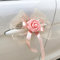 Lot de 10 nœuds décoratifs pour voiture de mariage - Fleurs roses - Nœuds prêts à l'emploi - Nœuds d'antenne pour décoration de mariage - Rétroviseur de voiture - Poignée de porte - Fleurs mousseuses