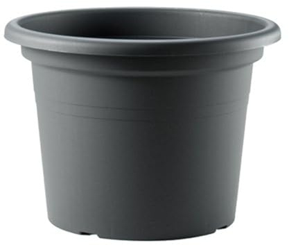 Decor Space Vaso tondo in plastica Cilindro Basic colorato per giardino piante e fiori (Made in Italy) Antracite 45 cm