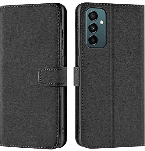 Verco Coque pour Samsung Galaxy M23 5G, Housse Portefeuille pour Samsung M23 5G Etui en Cuir Synthétique Fonction Stand Case, Noir