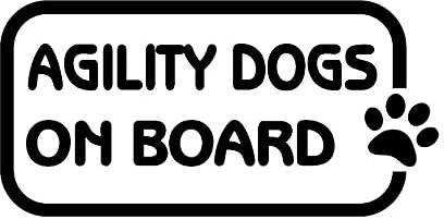 MACMRD Auto Aufkleber 14,2 cm * 7 cm Agility Hunde An Bord Auto Aufkleber Pfotenabdruck Schwarz/Silber