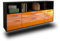 Lqliving Kommode Sideboard Bellevue, Korpus in anthrazit matt, Front im Hochglanz-Design Orange (180x77x35cm), inkl. Metall Griffen, Wandmontage, Made in Germany