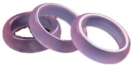 3 anneaux d'agate naturelle, anneaux de jade rose, bijoux, pierre précieuse