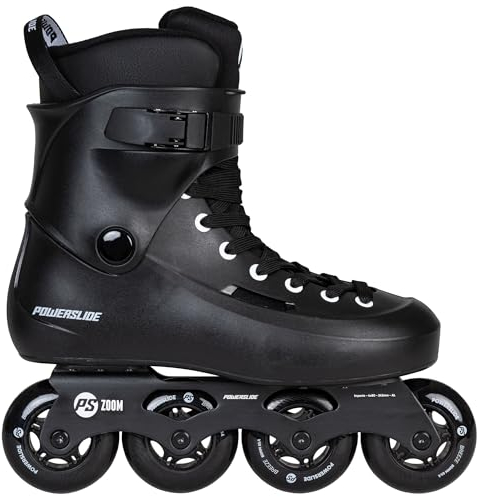 Powerslide Inline Skates Zoom Black 80, Unisex für Herren und Damen in Schwarz, 80mm/85A Rollen, ABEC 7 Kugellager, Art. nr.: 880256