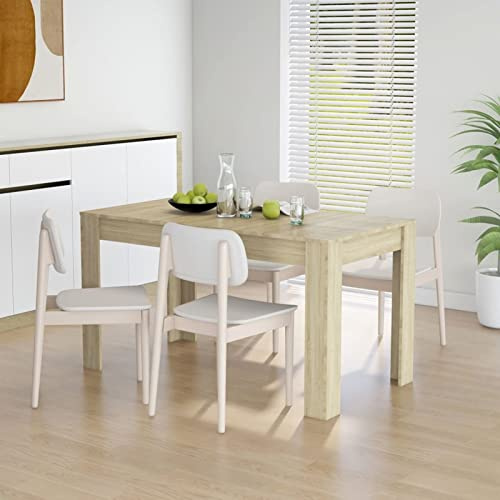 Homgoday Esstisch Eiche Sonoma 140 x 74,5 x 76 cm aus Spanplatte, Esstisch, Küchentisch, Gartentisch, Gartentische