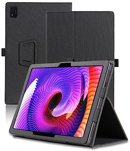 INSOLKIDON Kompatibel mit DOO-GEE T10 Plus 10.51 INCH 2023 Tablet Hülle mit Standfunktion Slim PU Leder Schutzhülle [Auto Schlaf/Aufwachen] Schutzhülle (Schwarz)
