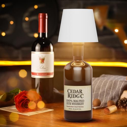 K-Bright Lampada per Bottiglia ricaricabile, lampada da bottiglia 5200 mAh, lampada bottiglia touch senza fili con batteria, lampada della bottiglia per interni ed esterni, IP54, 3000K, Bianco