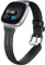 WoPail Leder Armband Kompatibel mit Fitbit Versa 4/Fitbit Versa 3/Fitbit Sense 2/Fitbit Sense Ersatzarmband Damen Schlank und Leicht Armbänder für Fitbit Versa 4/Fitbit Versa 3 Schwarz