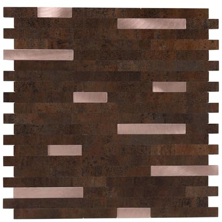 Dalsys Wall Panels self-Adhesive Stone Look 1m², 11 Pieces Rust Copper Wall cladding Moisture-Resistant, Premium Quality for Bathroom and Kitchen