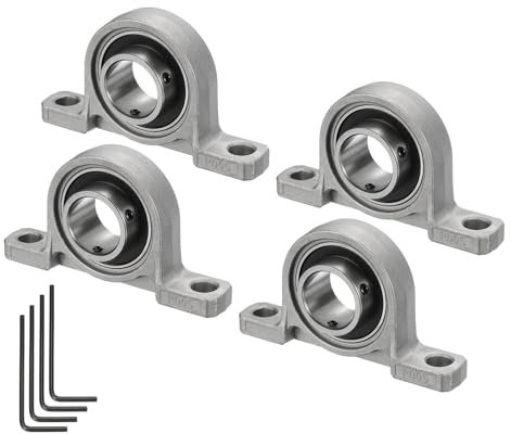 Kozelo 4 Stück KP005 Flanschlager mit 25 mm Bohrung, Zinklegierung selbstausrichtende Flanschlager montiert