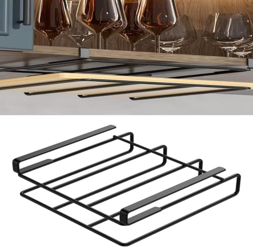 Schneidebrett-Regal-Halter, Unterregal-Aufbewahrung, Edelstahl, ohne Bohren, Küchen-Organizer auf Schrank, Küche, Speisekammer, Schrank, Aufbewahrung, Organizer, Regal (schwarz, einlagig)