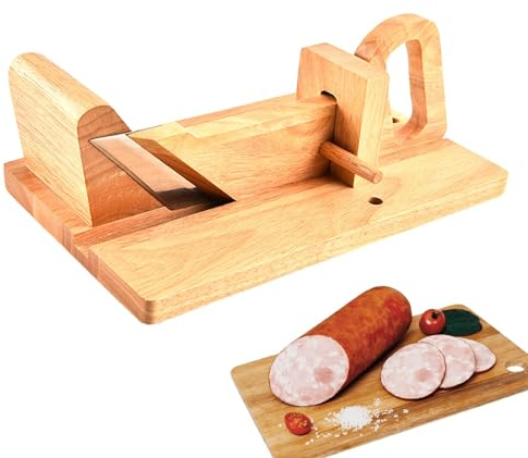 DNCG Guillotine À Saucisson L'Originale - Trancheuse Professionnelle Avec Planche À Découper | Jambon Coupé Coupeur De Trancheuses À Chorizo, Lame Micro-Dentée En Acier Inoxydable, IHQG9FEX35ASL2O8D