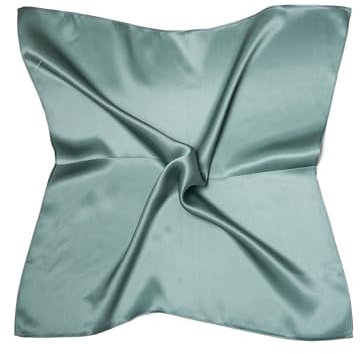 MayTree Seidentuch aus 100% Maulbeer-Seide - Quadratisch einfarbig Jade grün 53x53 - Luxuriöses Damen Halstuch - Eleganter Bandana-Schal für Damen - Luxus und Komfort für Erwachsene