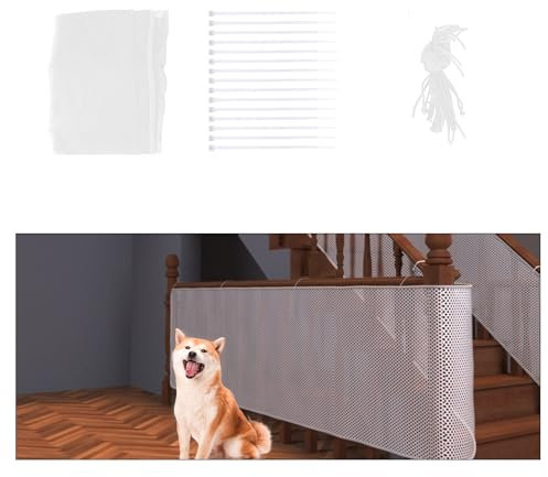 3M Treppenschutznetz, Verdicken Niedlich Tier Schutznetz Treppe, Sicherheitsnetz Treppe für Babys und Haustieren, Treppen Schutz Sicherheitsnetz (weiß)