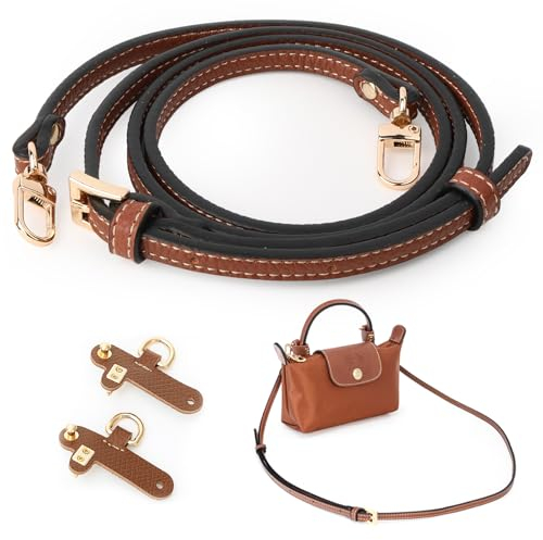 Schultergurt für Longchamp Tasche Damen, Schulterriemen aus Leder für Minitaschen, Leder Riemen Tragegurte für Longchamp, Verstellbarer Schulterriemen für Taschen, Mini Bag Straps