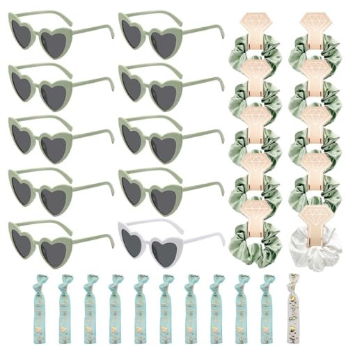 EHDWXVZM 31-Teiliges Junggesellenabschieds-Set, Armband-Armband, Herzförmige Sonnenbrille, Team-Braut-Kopfschmuck, Geeignet Für Hochzeiten Und Junggesellenabschiede