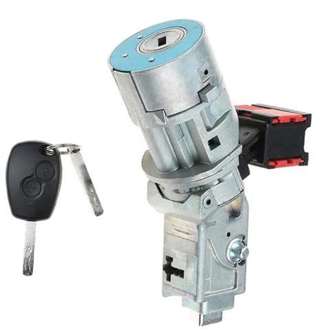 WILSEM 82002-14168 Cylindre De Baril De Serrure D'allumage avec Clés, Accessoires De Voiture 7701208408 pour R&enault pour Kangoo Mk2 2009-