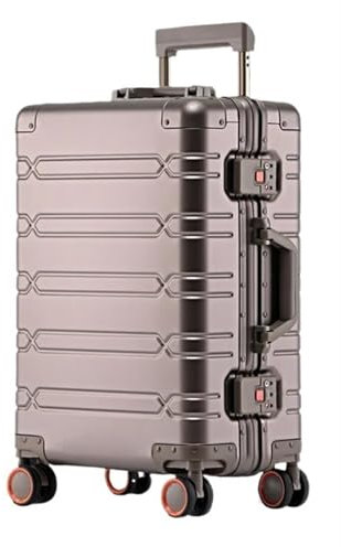 Reisekoffer aus Aluminium-Magnesium-Legierung, Rollgepäck, Gepäck, Handgepäck, Kabinenkoffer, titan, 61 cm (24 zoll)
