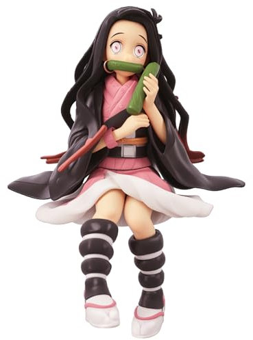 Dekewe Ghost Slayer, Anime Cartoon Characters Ghost Slayer Figure, Eating Onigiri Style Anime Figurine, Character Statue Collectibles for Kids Fans Toy Collections